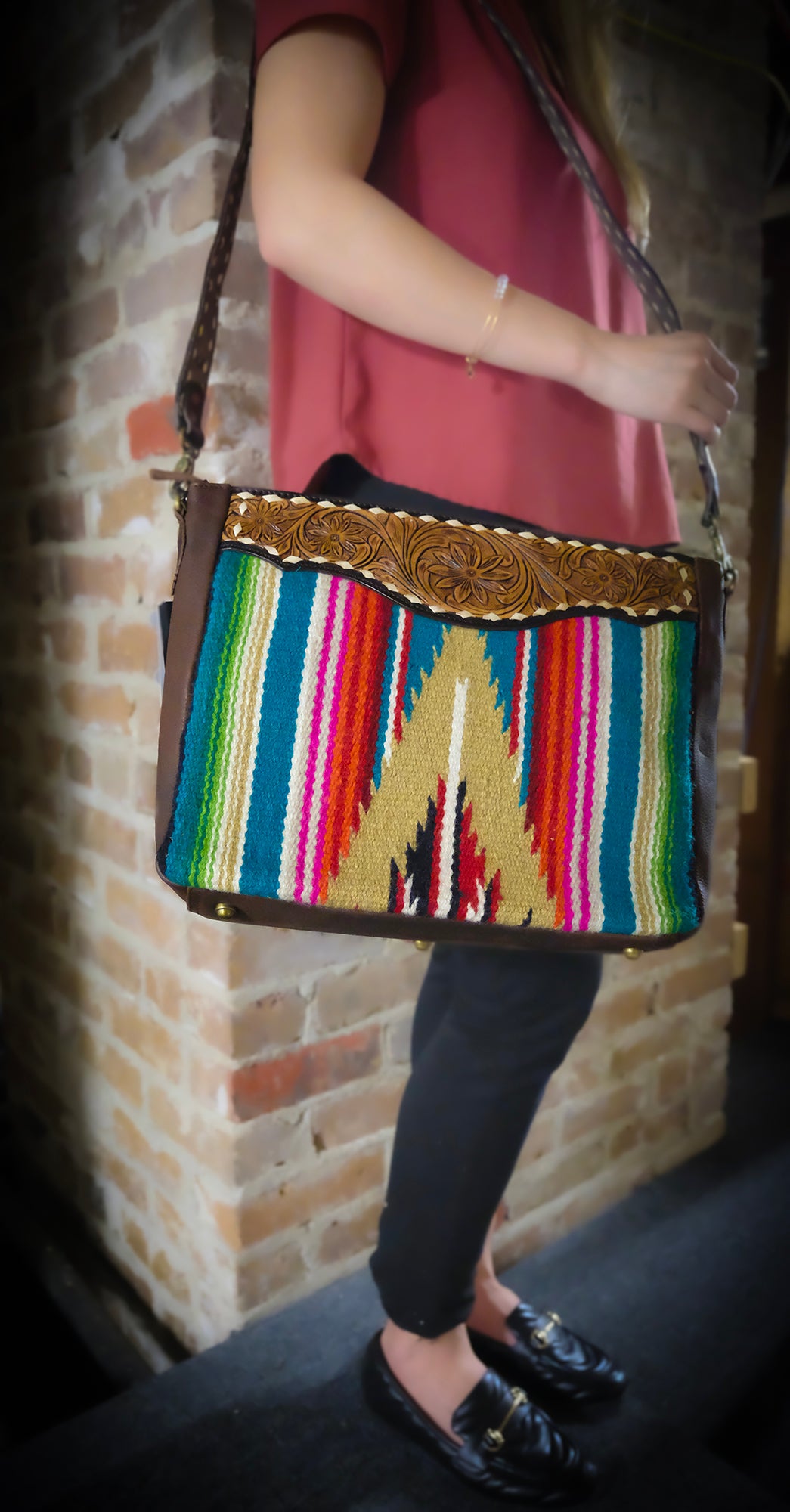 Saddle Blanket Leather Work Bag