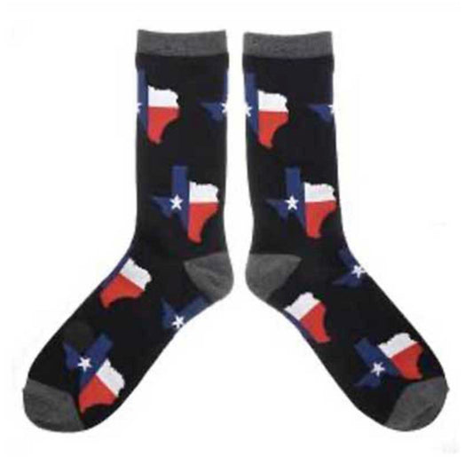 Black Texas Shape Socks