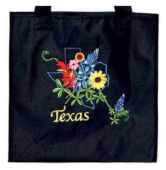 Texas Wildflower Black Tote