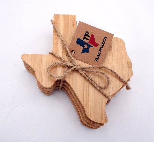Texas Shape Bamboo Coasters