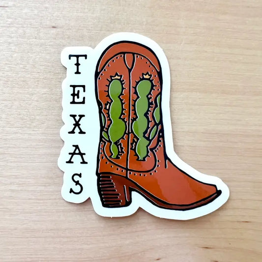 Brown TX Boot Sticker