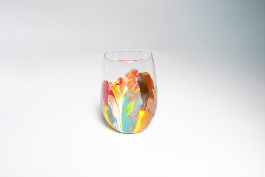 Hand Painted Wine Glass Hahn Gallery 16oz