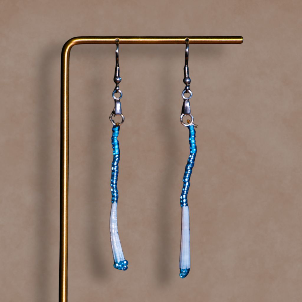 Four Roots Collective Dentalium Beaded Dangle Earrings