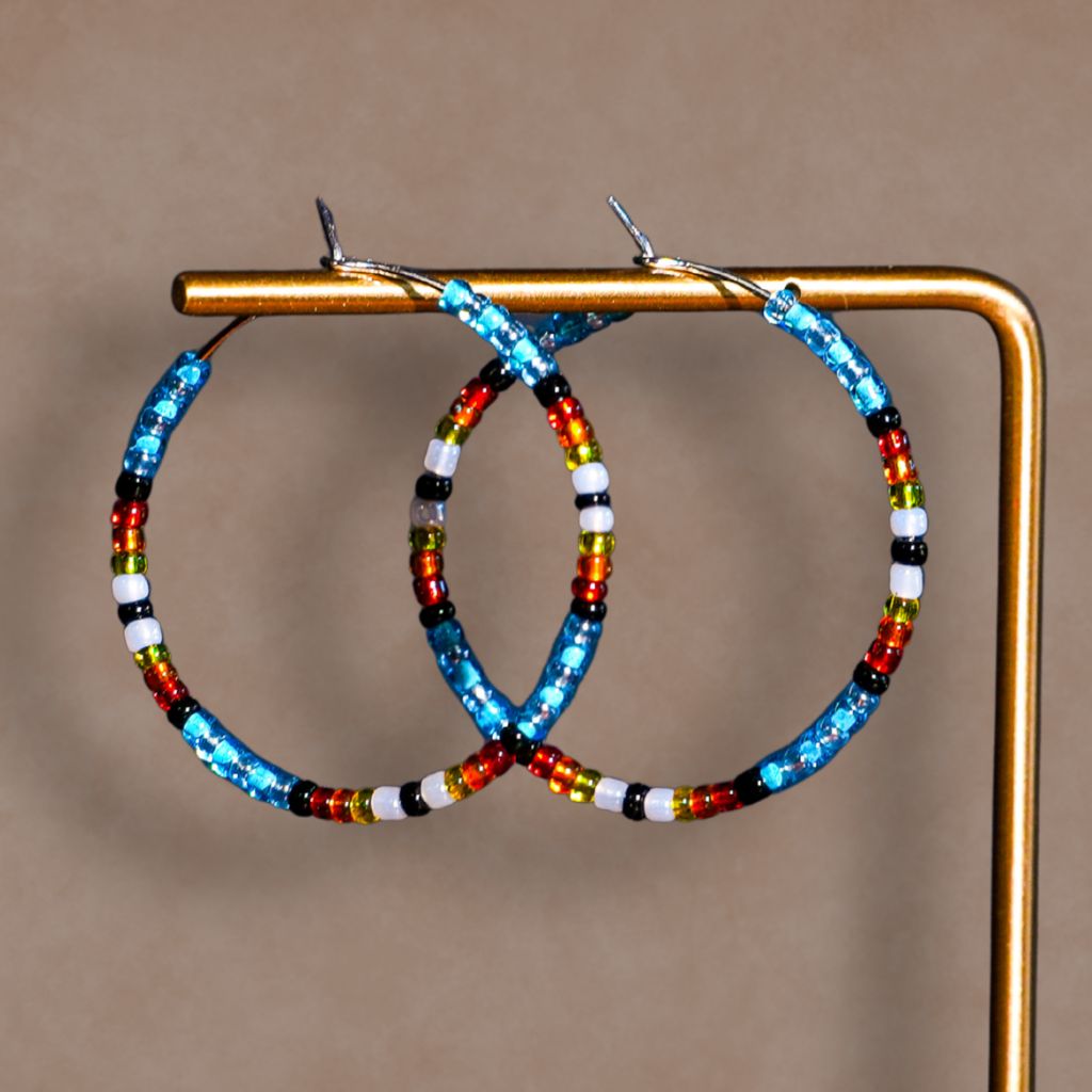 Four Roots Collective Beaded Hoop Earrings