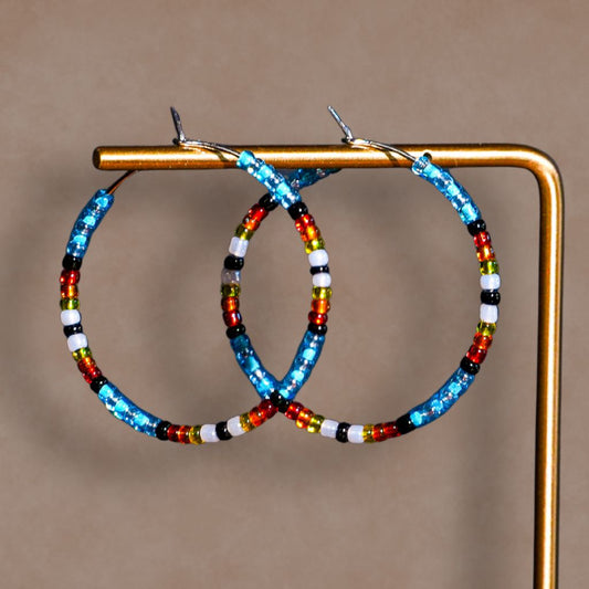 Four Roots Collective Beaded Hoop Earrings