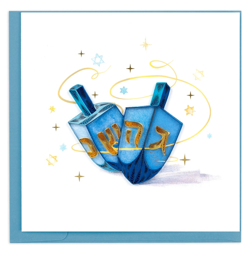 Hanukkah Dreidels Quilling Card