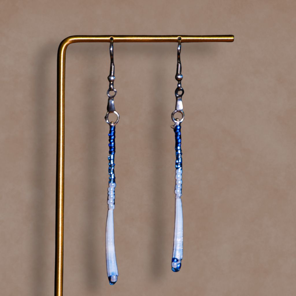 Four Roots Collective Dentalium Beaded Dangle Earrings