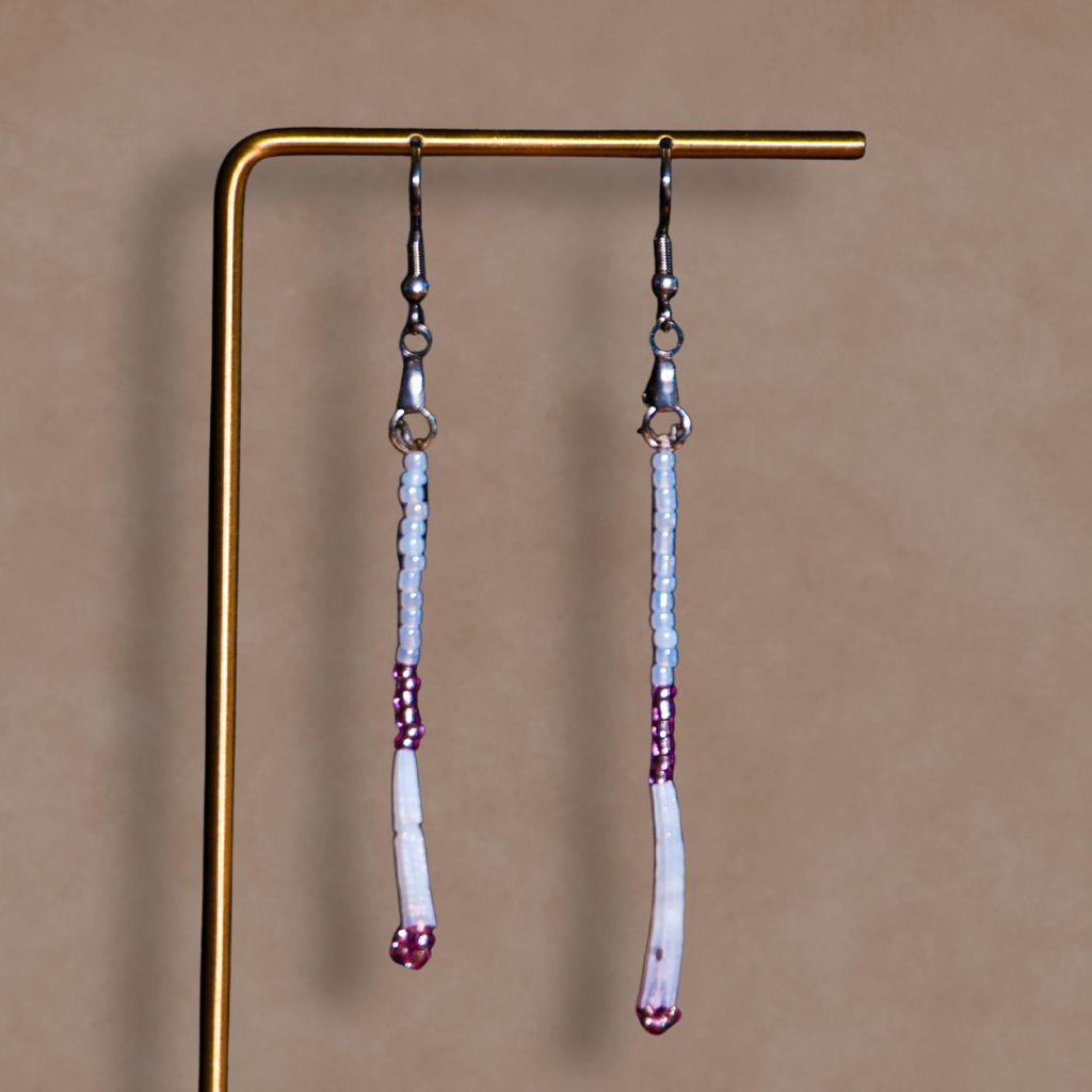 Four Roots Collective Dentalium Beaded Dangle Earrings