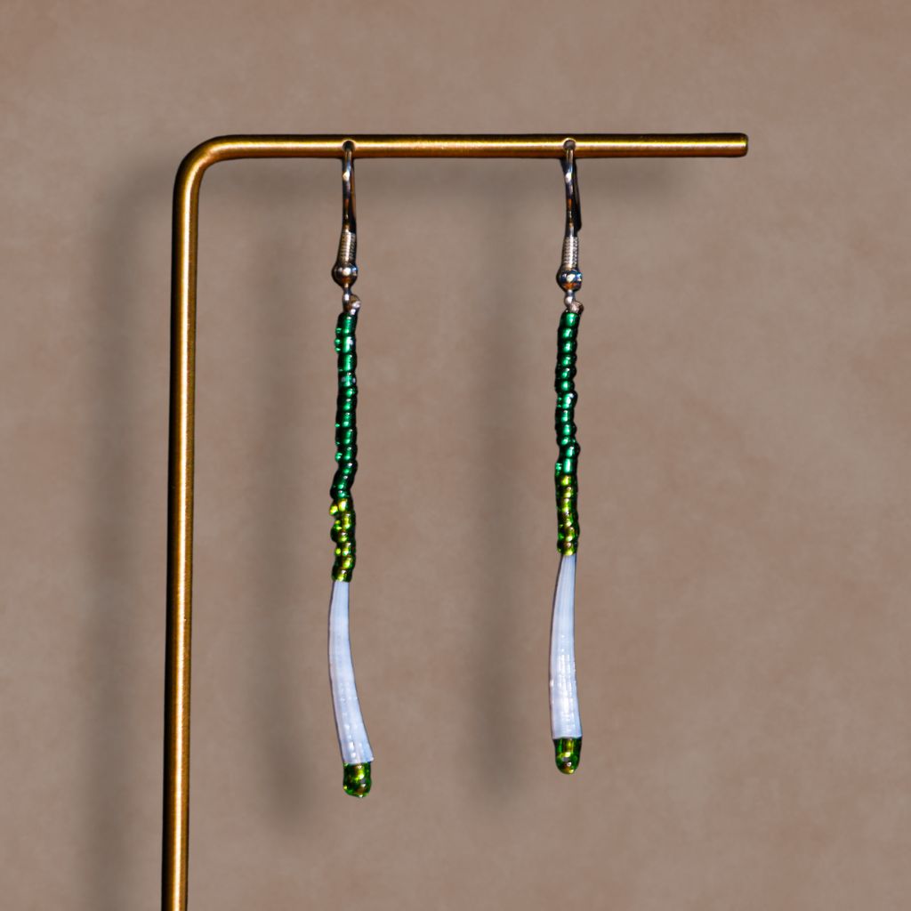 Four Roots Collective Dentalium Beaded Dangle Earrings
