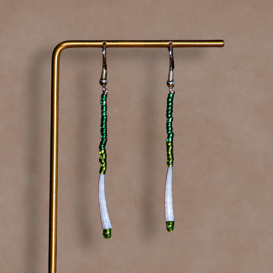 Four Roots Collective Dentalium Beaded Dangle Earrings