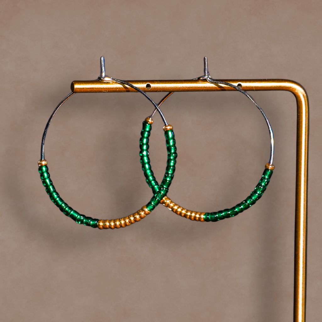 Four Roots Collective Beaded Hoop Earrings