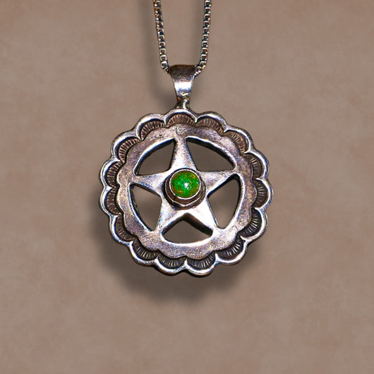 Don Lucas "Lone Star" Sterling Silver Pendant Gaspeite