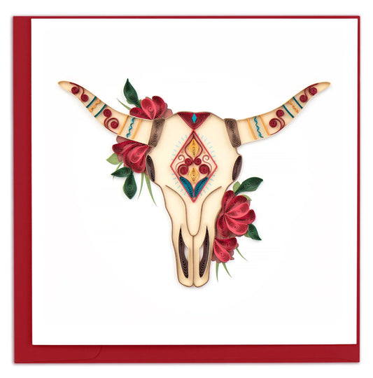 Decorative Longhorn Skull Quilling Card