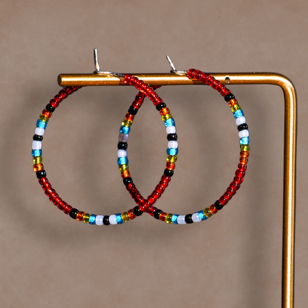 Four Roots Collective Beaded Hoop Earrings