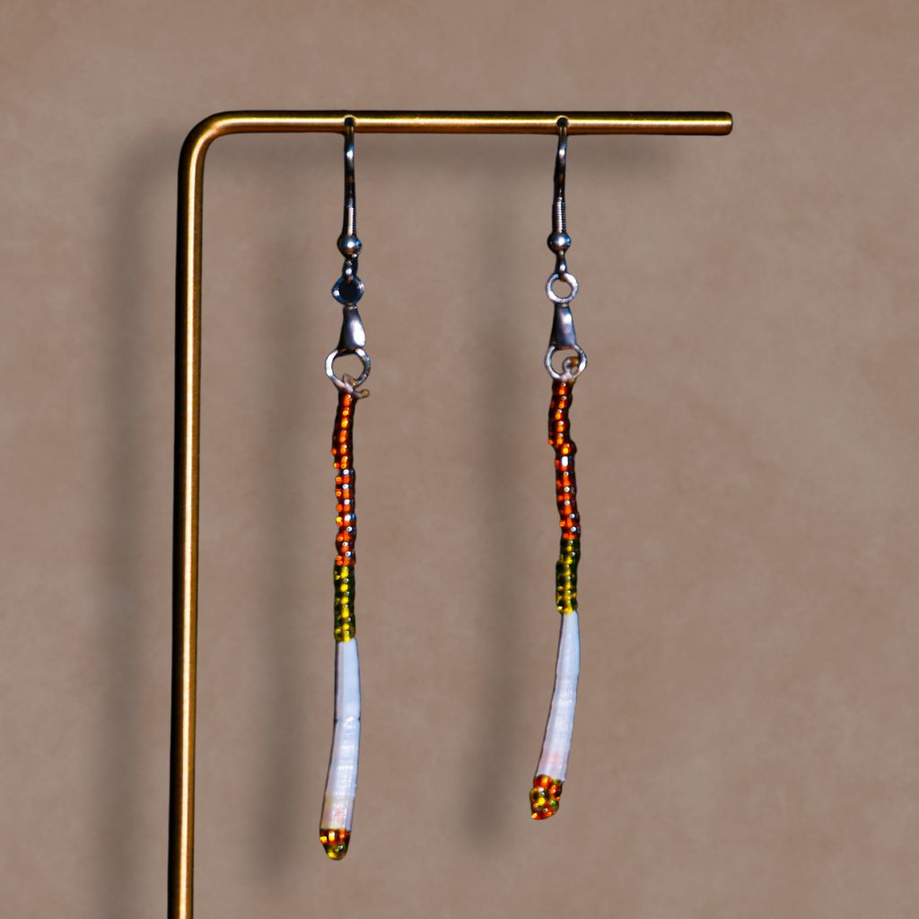 Four Roots Collective Dentalium Beaded Dangle Earrings