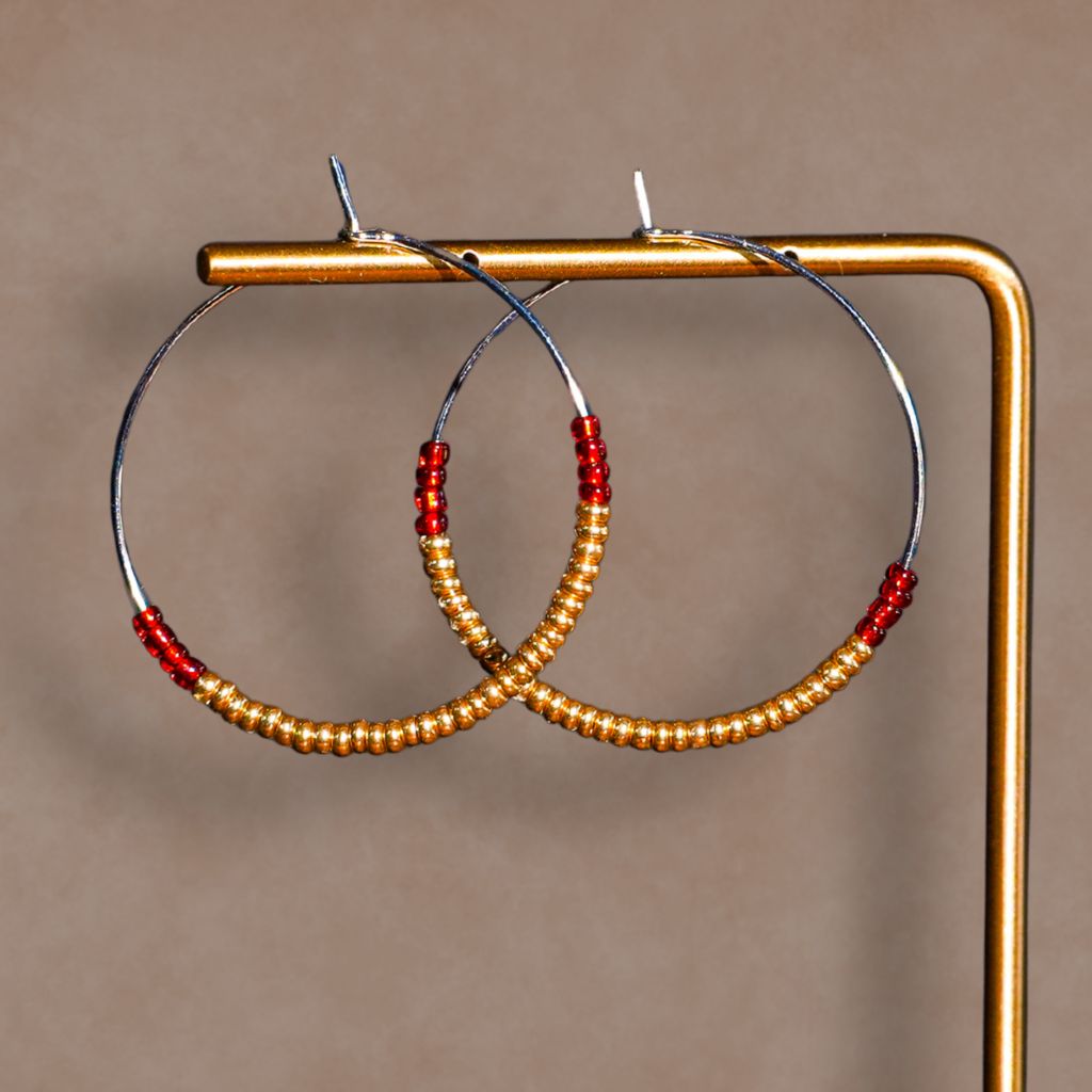 Four Roots Collective Beaded Hoop Earrings