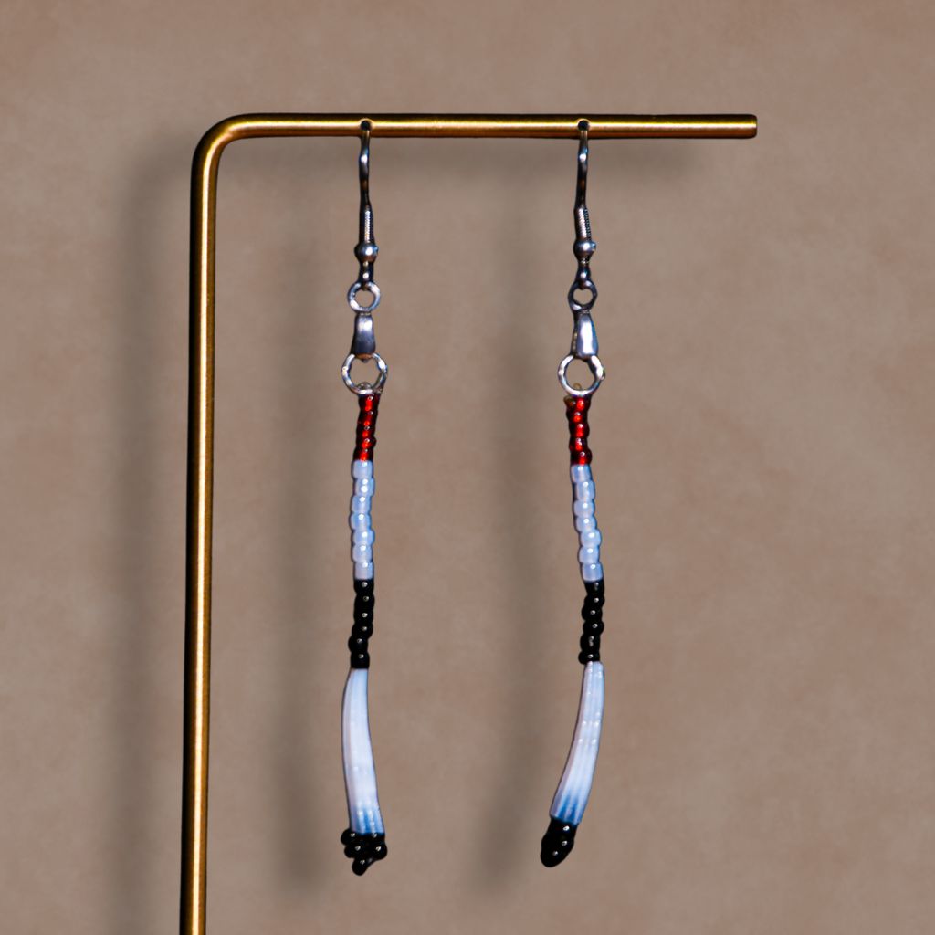 Four Roots Collective Dentalium Beaded Dangle Earrings