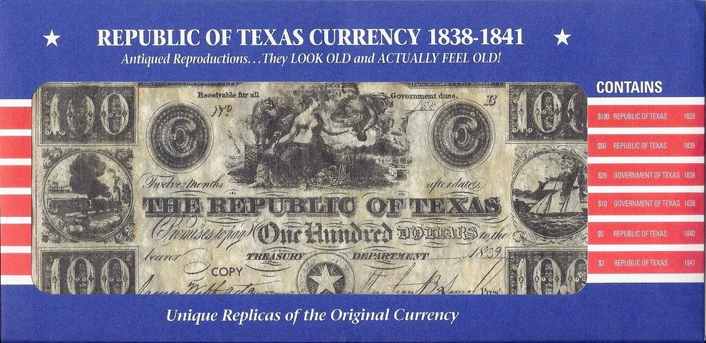 Republic of Texas Currency 1838-1841