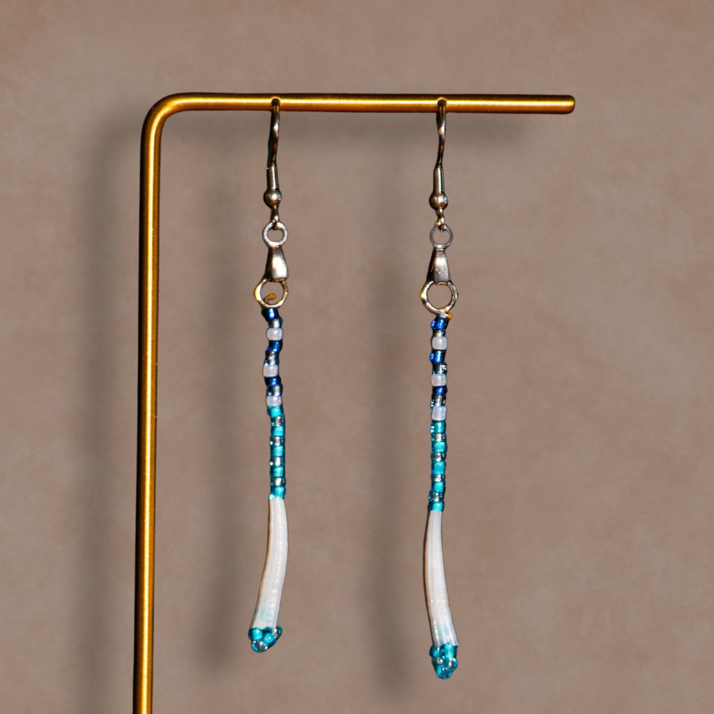 Four Roots Collective Dentalium Beaded Dangle Earrings