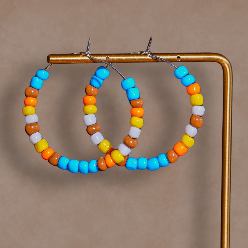 Four Roots Collective Beaded Hoop Earrings