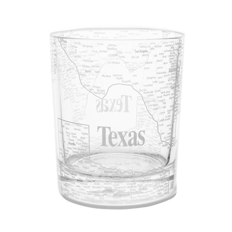Texas Map Glass Set