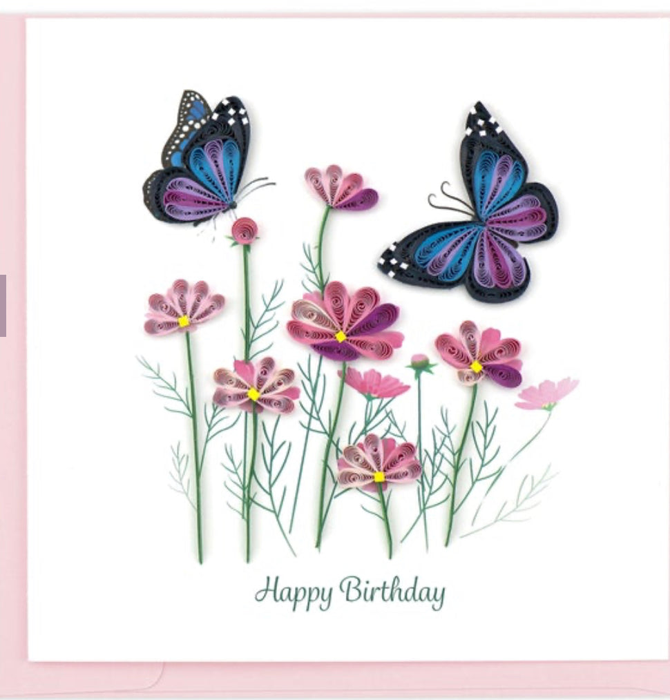 Birthday Flowers & Butterflies