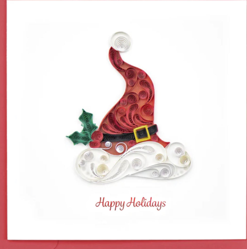 Santa Hat Quilling Card